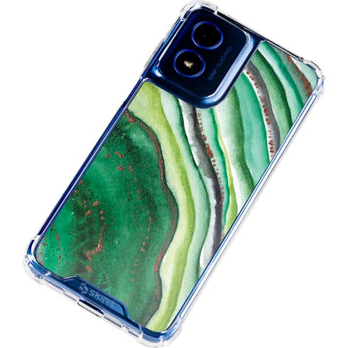 Kiwi Watercolor Geode Moto G 5G (2024) Clear Case